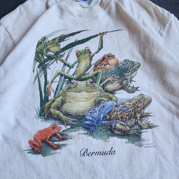 Vintage Bermuda Tree Frog Rain Forest Nature White Shirt Small - Picture 4 of 8